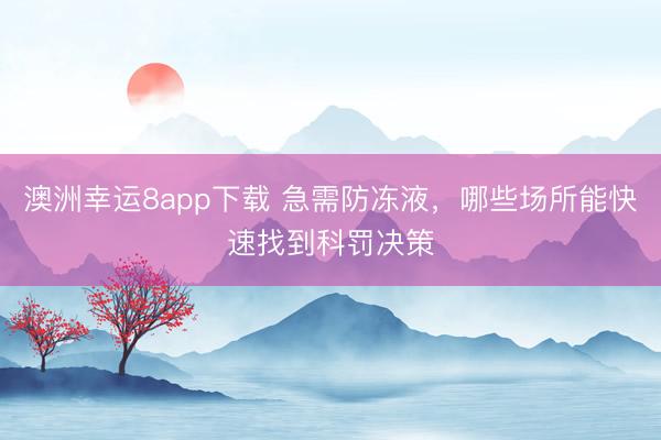 澳洲幸运8app下载 急需防冻液，哪些场所能快速找到科罚决策