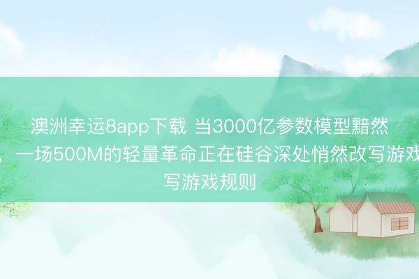 澳洲幸运8app下载 当3000亿参数模型黯然退场，一场500M的轻量革命正在硅谷深处悄然改写游戏规则