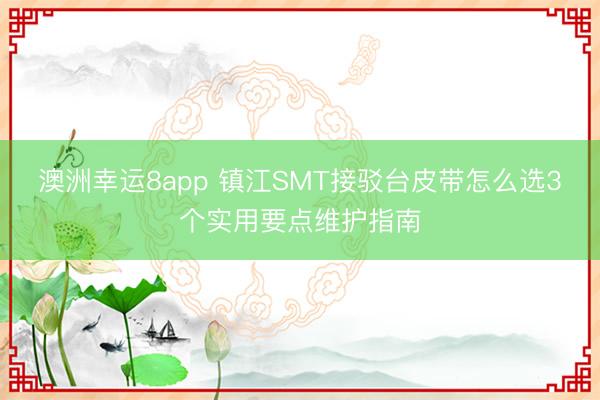 澳洲幸运8app 镇江SMT接驳台皮带怎么选3个实用要点维护指南