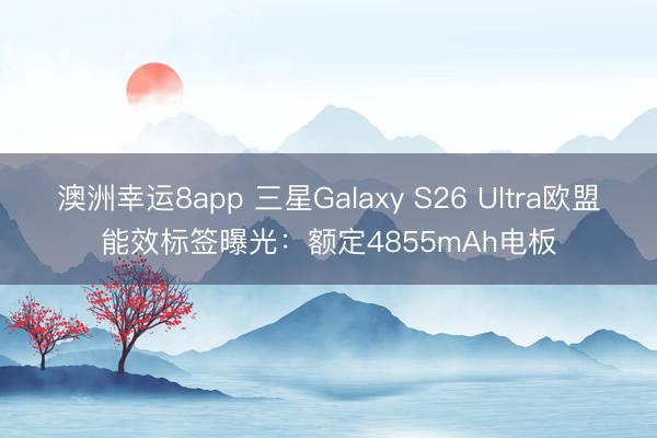 澳洲幸运8app 三星Galaxy S26 Ultra欧盟能效标签曝光:额定4855mAh电板