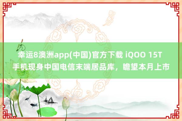 幸运8澳洲app(中国)官方下载 iQOO 15T 手机现身中国电信末端居品库，瞻望本月上市