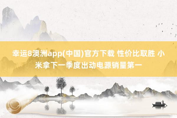 幸运8澳洲app(中国)官方下载 性价比取胜 小米拿下一季度出动电源销量第一