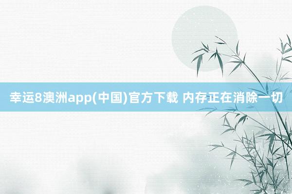 幸运8澳洲app(中国)官方下载 内存正在消除一切
