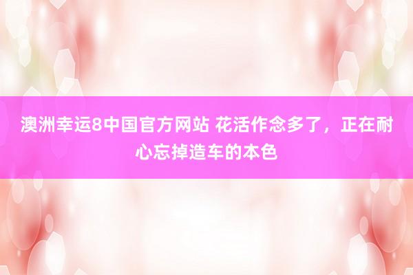 澳洲幸运8中国官方网站 花活作念多了，正在耐心忘掉造车的本色