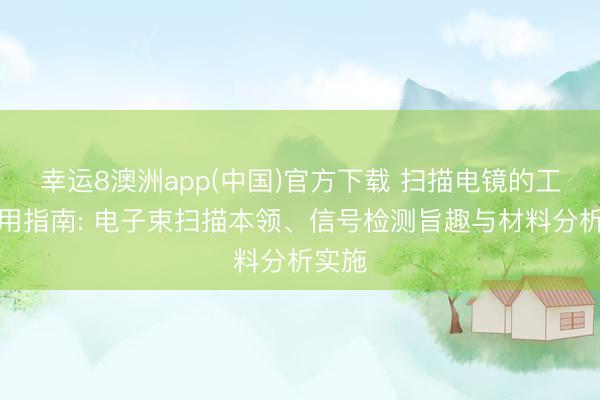 幸运8澳洲app(中国)官方下载 扫描电镜的工程应用指南: 电子束扫描本领、信号检测旨趣与材料分析实施