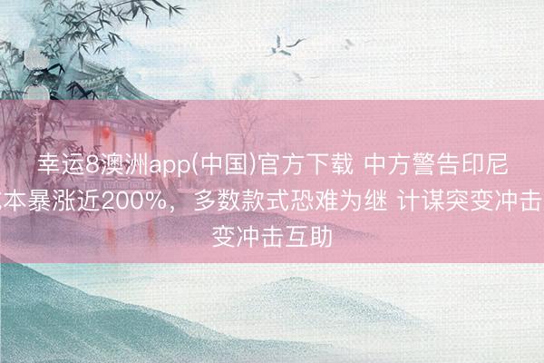 幸运8澳洲app(中国)官方下载 中方警告印尼：成本暴涨近200%，多数款式恐难为继 计谋突变冲击互助
